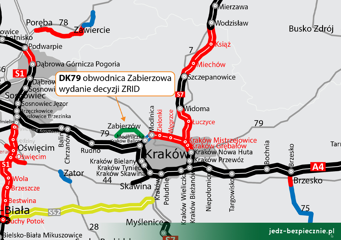 Polskie drogi - wydano zezwolenie na realizację obwodnicy Zabierzowa w ciągu drogi krajowej nr 79 w województwie małopolskim